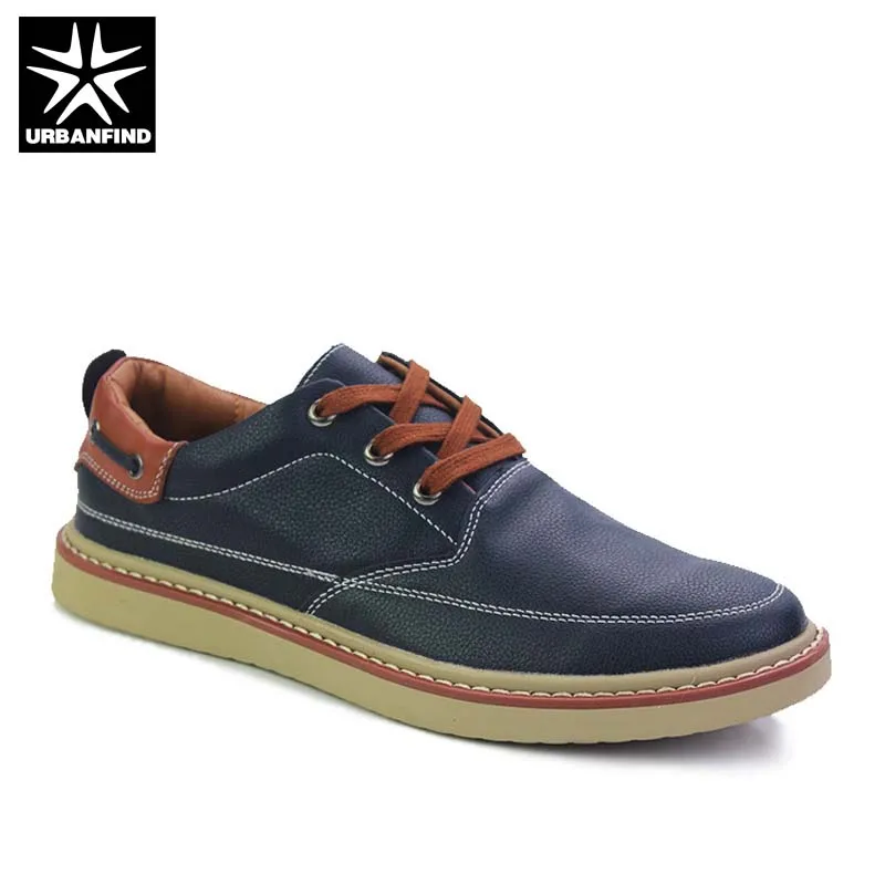 

2019 2018 New Men PU Leather Sneakers Casual Shoes Size 38-44 Breathable Summer Male Lace-up Flat Shoes Black Brown Blue Colors