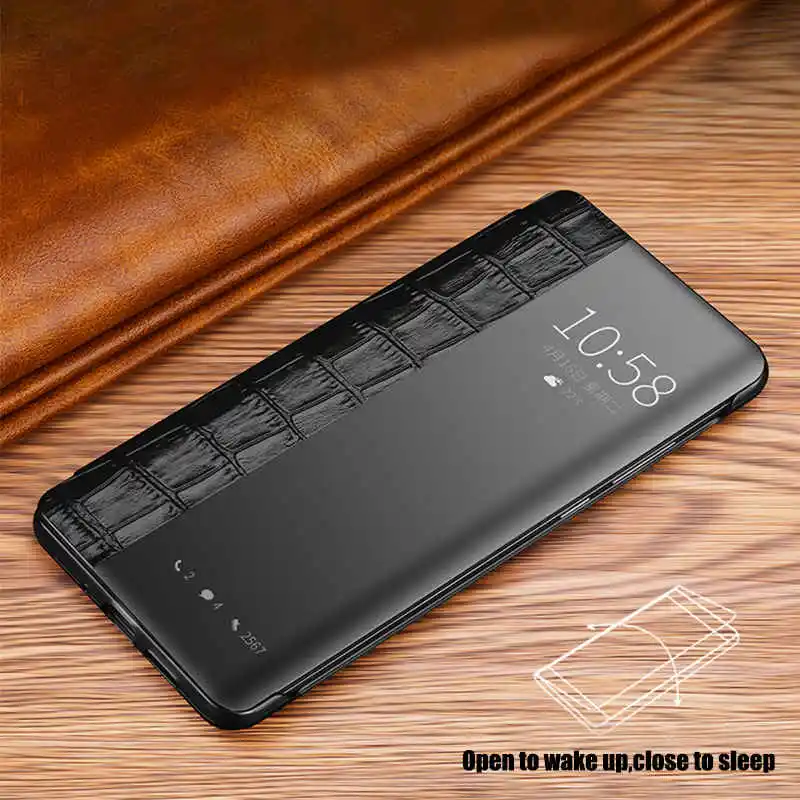 Genuine Leather Case For Huawei P30 Pro Case Cover Wakeup Window View Intelligent Etui Coque For Huawei P30 Cases Phone Fundas