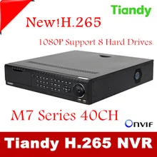 New Tiandy 40CH H.265 CCTV DVR NVR Recorder P2P iCloud Up to HD 1920*1080 40CH NVR Recorder Support Onvif Multi-Language