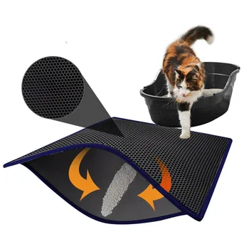 

30x30cm Dual Layer Cat Litter Mat Honeycomb Waterproof Durable and Non-toxic Scatter Control Trapper Pad P7Ding