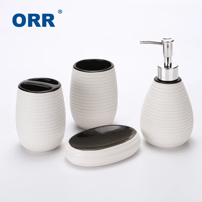 Простая ванная комната четыре керамических сантехники посуда чашки держатель зубной щетки мыло диспенсер copo sabonetei Articulos sanitarios ORR