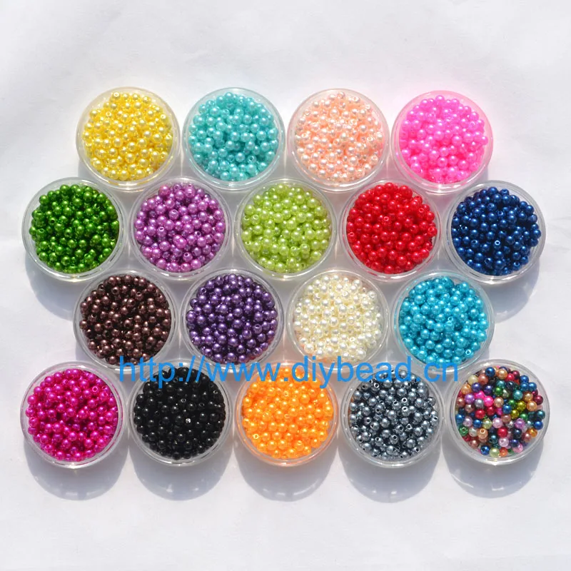 500 шт. акриловые бусины 5 мм 18 цветов|round shape|imitation pearlbeads plastic |