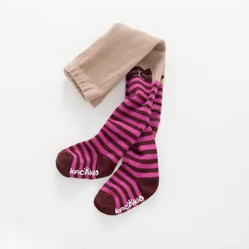 

Toddler Girl Winter Warm Stocking Stripe Children Soft Cotton Pantyhose Patchwork Knit Tights PP Kids Pants