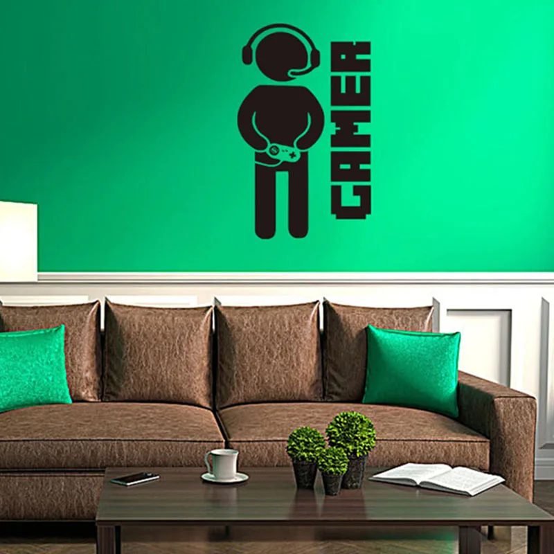Video Game wall sticker Gamer Joystick Wall Decal Art for Home Decor
