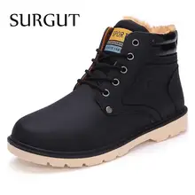 SURGUT Marke Heißer Neueste Warm Halten Männer Winter Stiefel Hohe Qualität pu Leder Casual Stiefel Arbeiten Fahsion Stiefel Ätherisches Schuhe