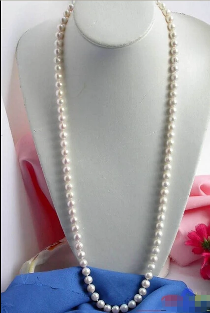 

FREE SHIPPINGp832 33" 10MM WHITE ROUND FRESHWATER CULTURED PEARL NECKLACE AAA