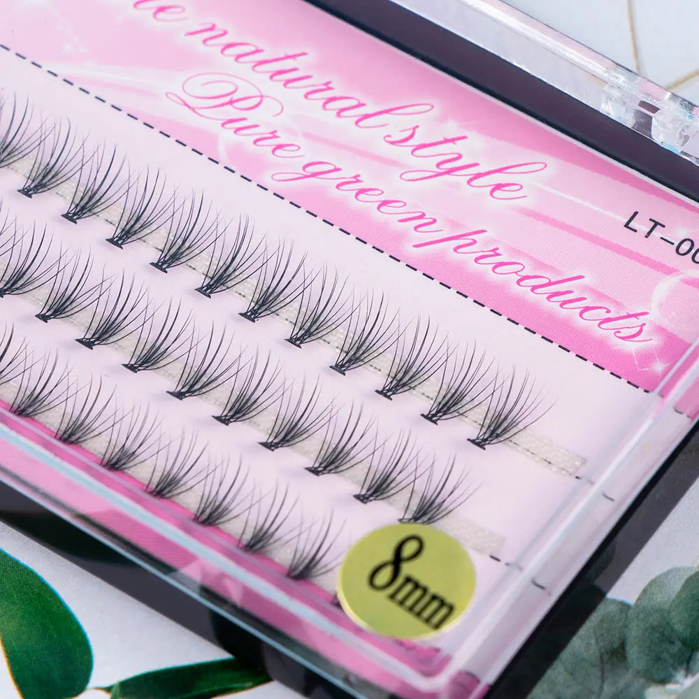 60 Pcs/ Lot Woman Beauty Tools 8mm 10mm 12mm Protein Silk Grafting False Eyelashes Eye Makeup Tool Handmade 0.1 Roughness