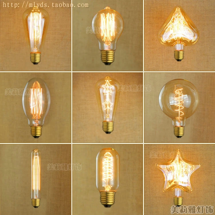 2 unids estilo loft Lampada Edison lámpara bombilla bombillas bombilla vintage ampollas decorativas 40 W 220 V E27 a19 ST64 ST58 G95