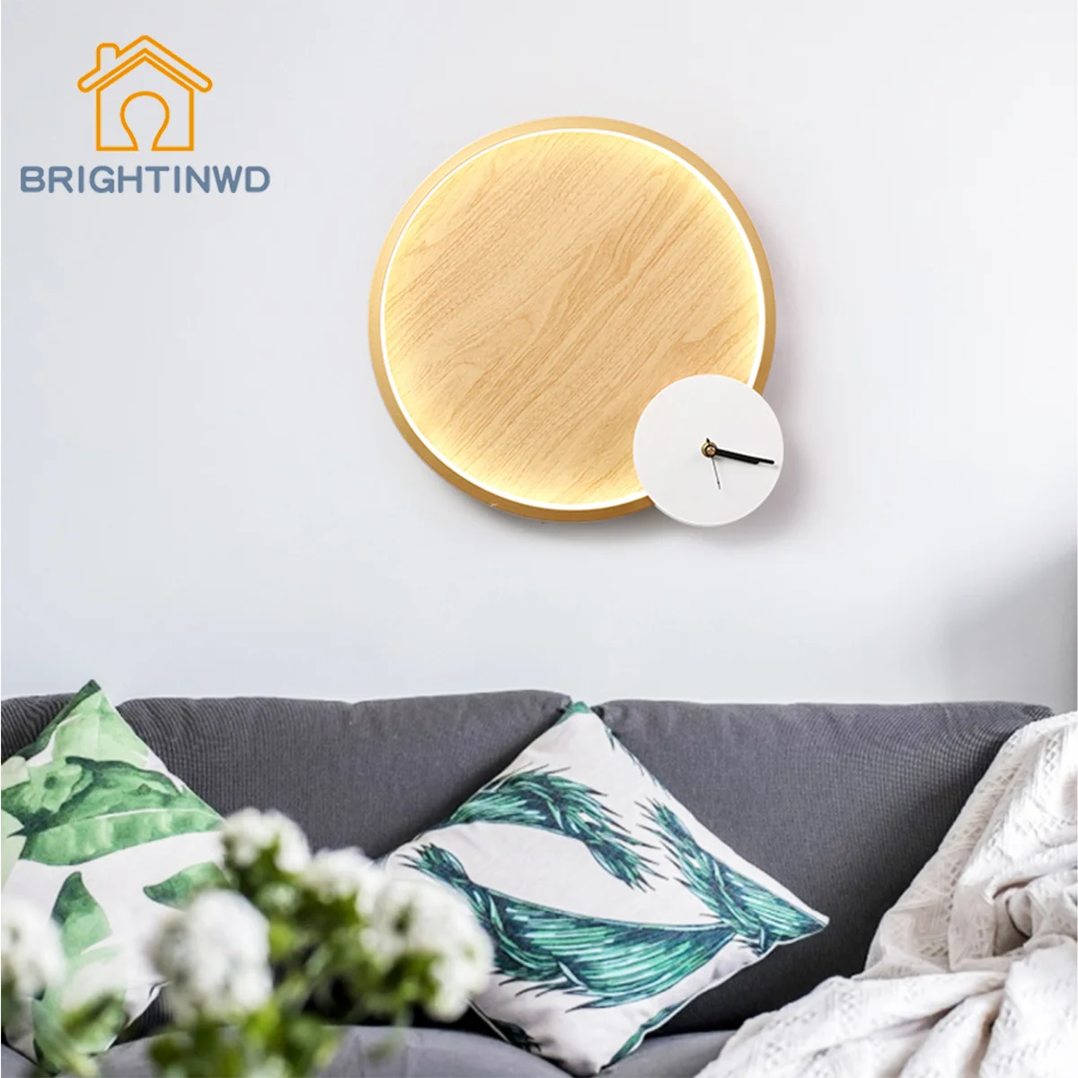 

Modern simple creativity in northern Europe living room bedroom bedside wall lamp solid wood aisle wall lamp wooden wall lamp