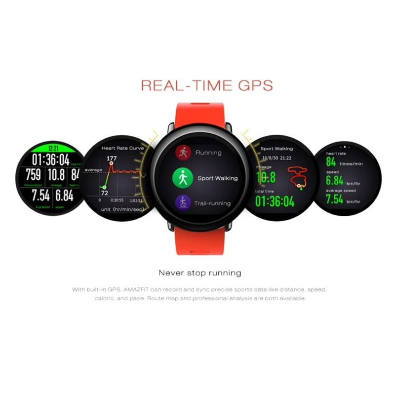 

Xiaomi Huami Amazfit Waterproof Sport Watch Real time GPS GLONASS Heart Rate Pulse Bluetooth Wi-Fi Smart Watche English Watch