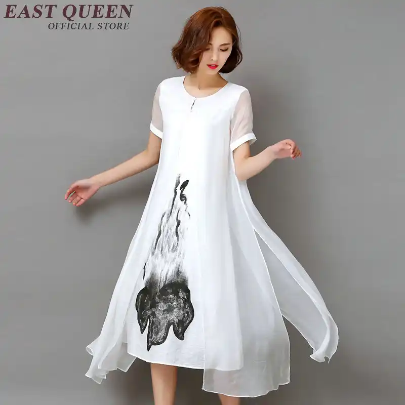 womens white linen dress