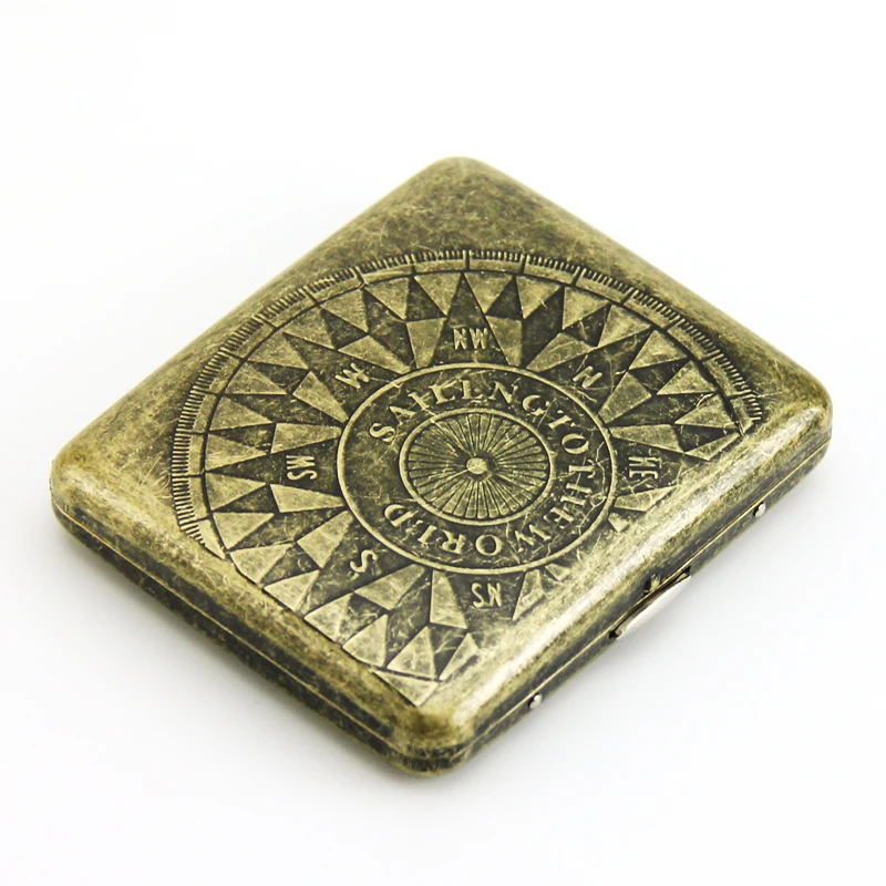 

Metal Cigarette case metal compass(hold 20 pcs) Fashion cigarette case smoking set Cigarette accessories gift for him