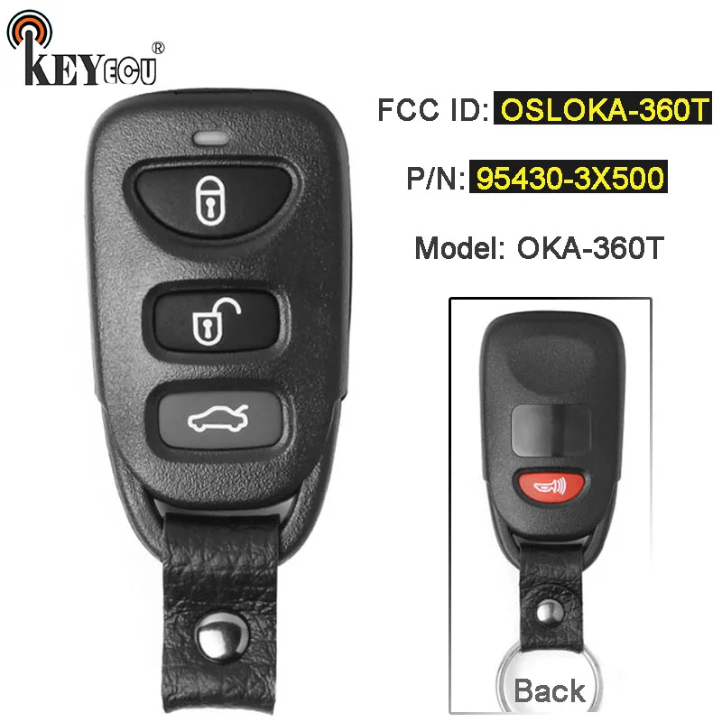 KEYECU 315 МГц идентификатор FCC: Φ P/N: 95430-3X500 сменный дистанционный ключ для Hyundai Elantra
