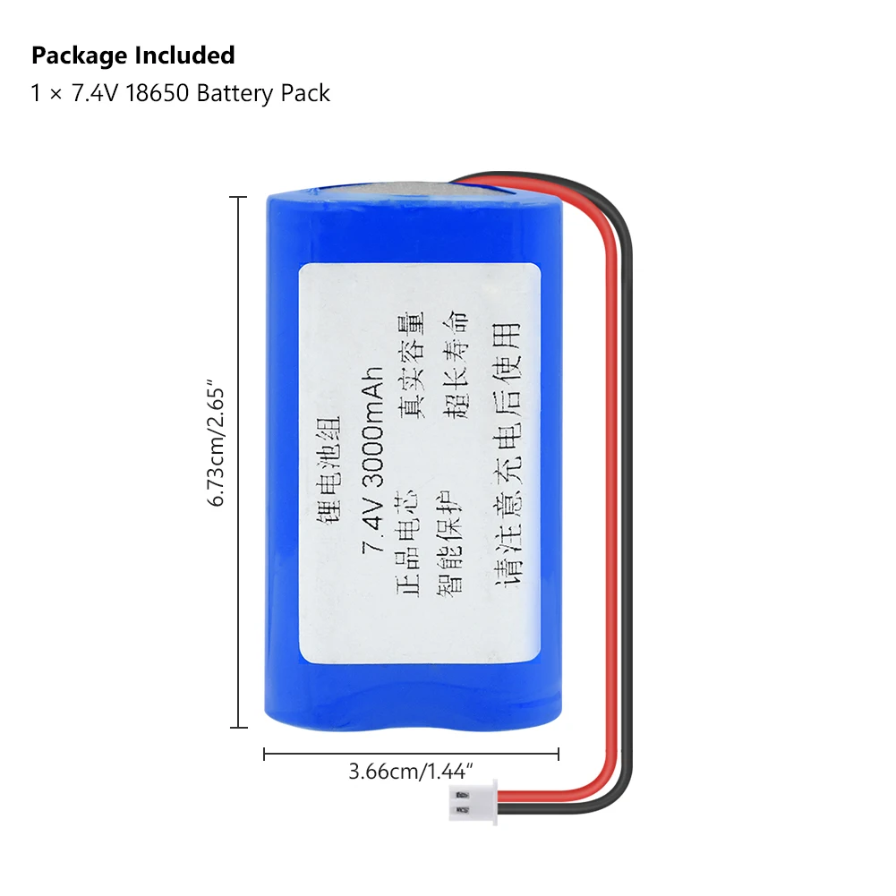 YCDC 7.2 V / 7.4 V 18650 lithium battery 3000mAh Rechargeable battery pack With XH Plug For LED Light speaker protection board