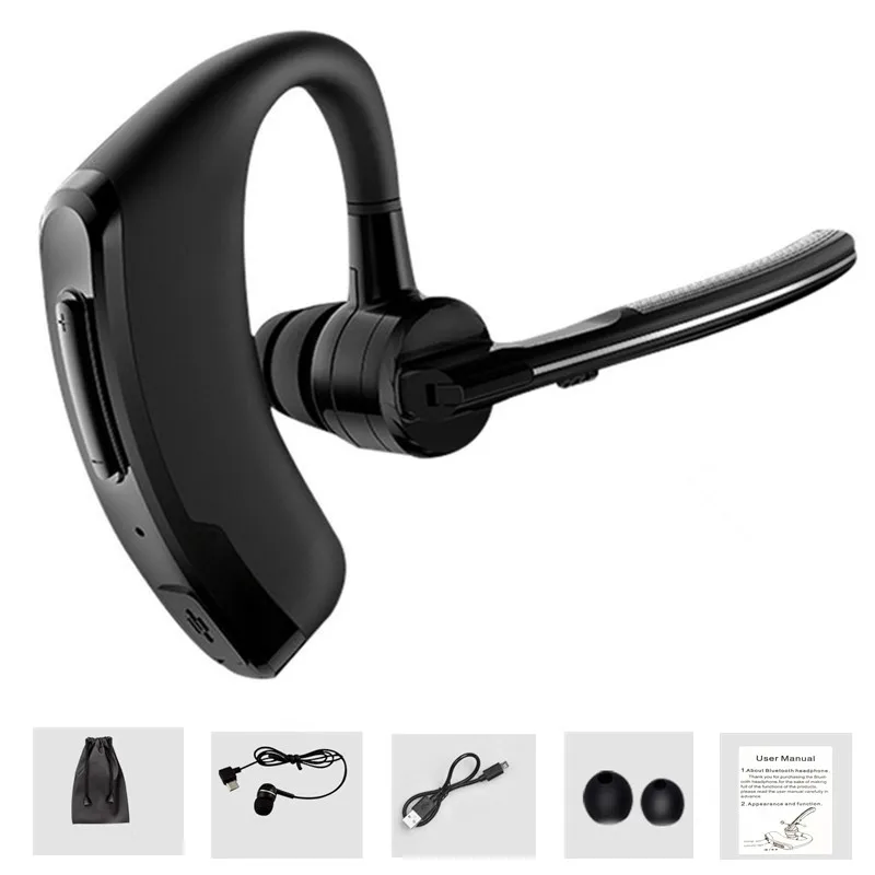Handsfree Business Bluetooth Earphone Noise Cancelling Wireless Bluetooth Headset With Microphone Compitable With IPhone Android