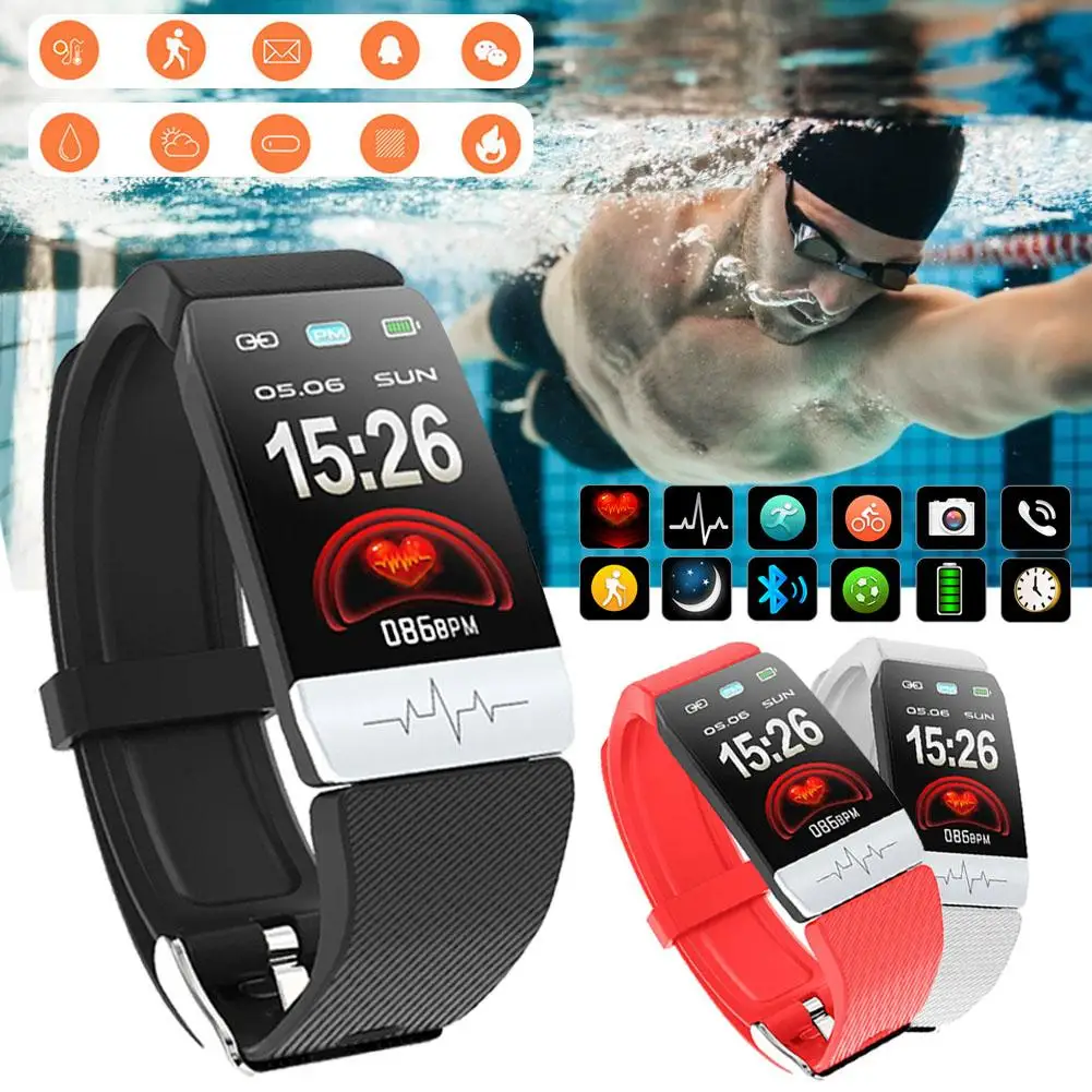 

Q1S Fitness Tracker ECG PPG Waterproof Heart Rate Monitor Smart Band Weather Forecast Smart Bracelet For Men Women #CW