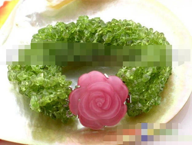 

FREE SHIPPING>>>@@ > 08766 10row nature drab Faceted olivine detritus bracelet