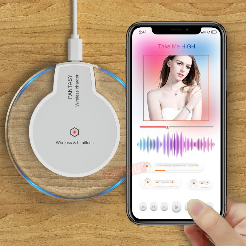 GETIHU اللاسلكية جهاز شحن سريع تهمة لسامسونج S8 زائد S6 حافة اللاسلكية شاحن آيفون 8 زائد X XS MSX الهاتف المحمول