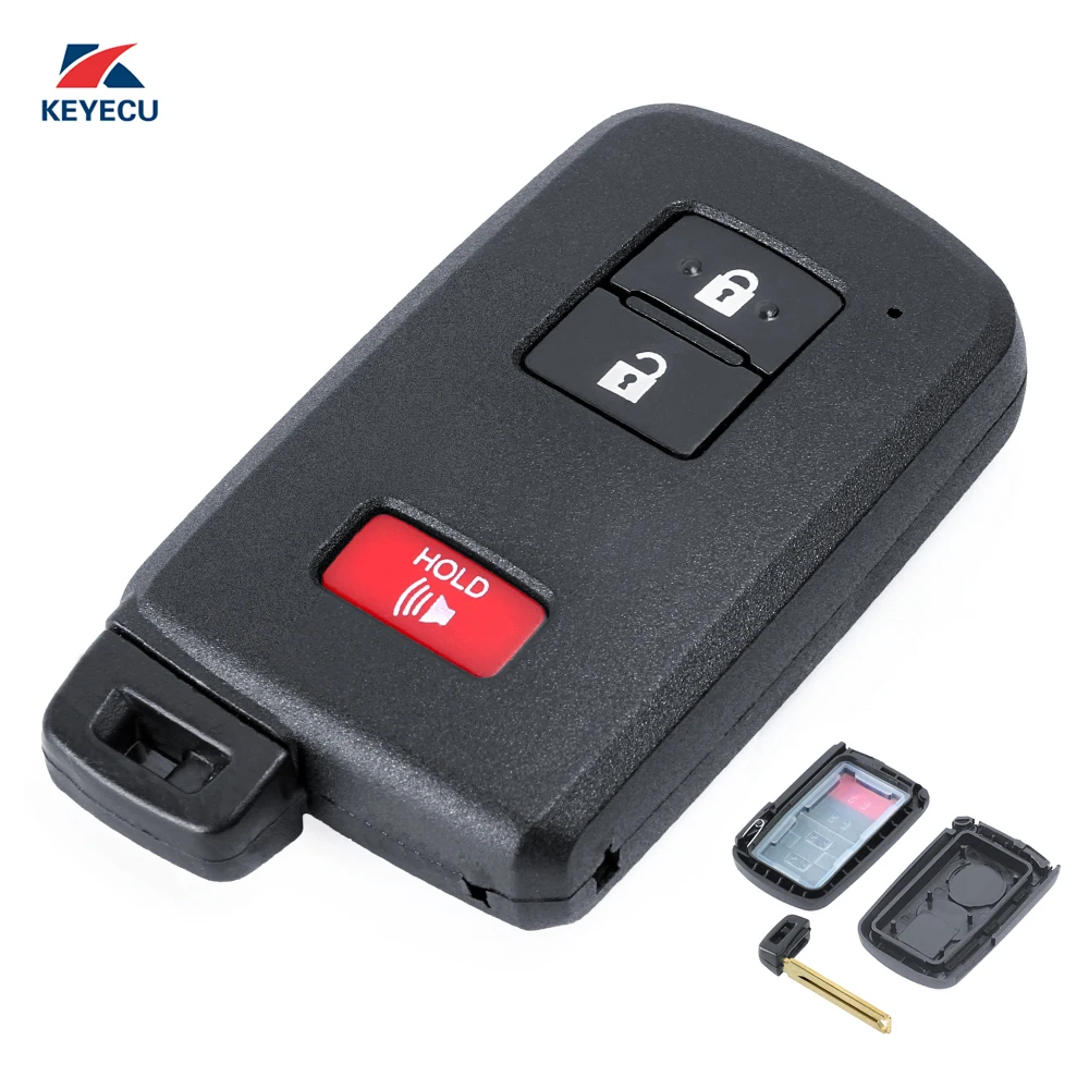 

KEYECU Replacement Remote Car Key Shell Case Fob 2+1 Button for Toyota Prius C Land Cruiser Tacoma 2012-2017 (Shell Only)