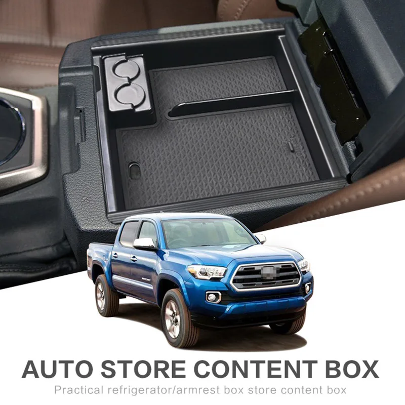 Black Car Center Console Secondary Storage Box For Toyota Tacoma