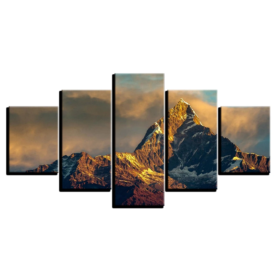 Canvas-HD-Prints-Posters-Living-Room-Wall-Art-Modular-Pictures-5-Pieces-Snow-Mountains-Landscape-Paintings (2)