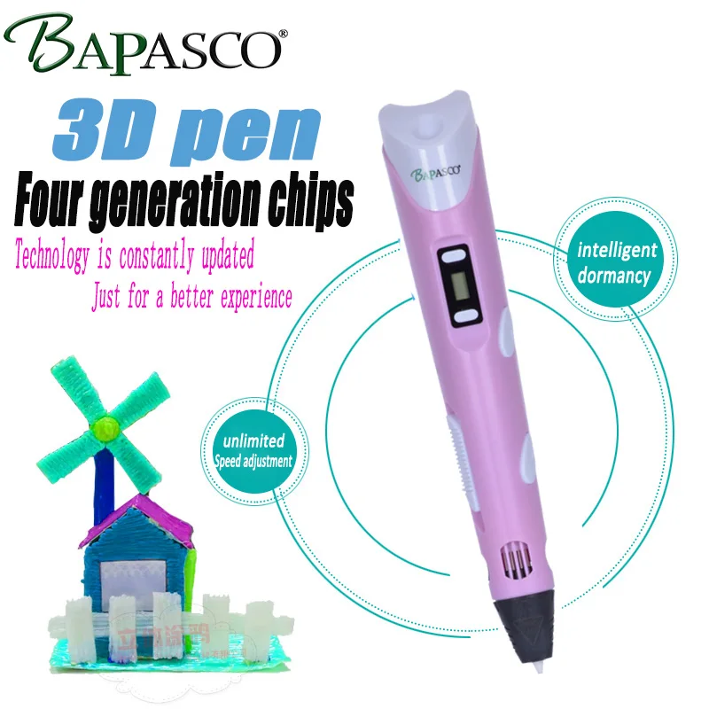 BAPASCO DIY 3D печать Ручка светодиодный экран 200 м ABS нити детская смарт рисунок
