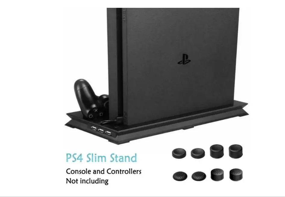 PS4 Slim Vertical Stand with Dual Cooling Fan,Dual