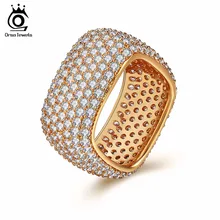 ORSA JEWELS, женское кольцо, шикарное, Большой AAA кубический циркон, квадратный, модное, золотистое, винтажное, обручальное кольцо, вечерние, Женские Ювелирные изделия, OMR10