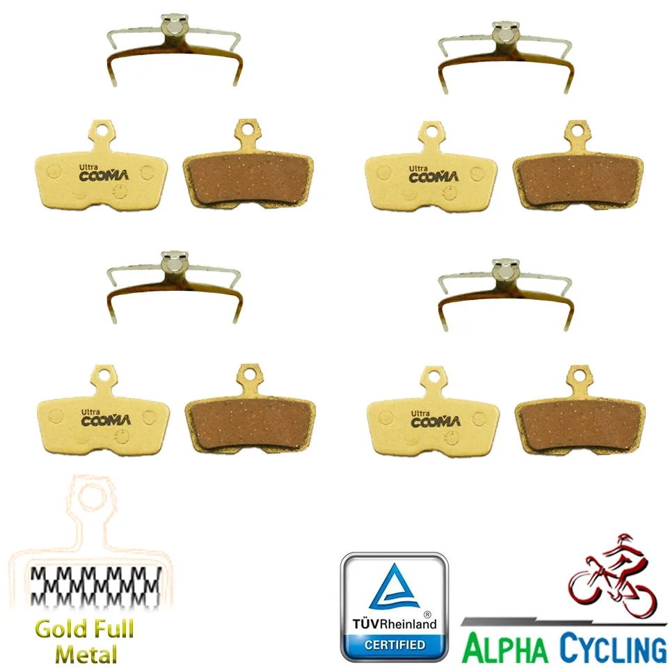 Велосипедные дисковые тормозные колодки для SRAM код R, код, новое руководство с дисковые тормоза, 4 пары, золото полный металл