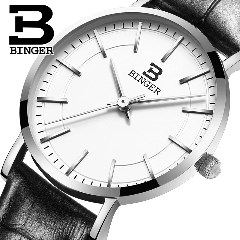 Switzerland BINGER women watches luxury brand ultrathin limited edition Waterproof lovers s quartz Wristwatches B 3050W