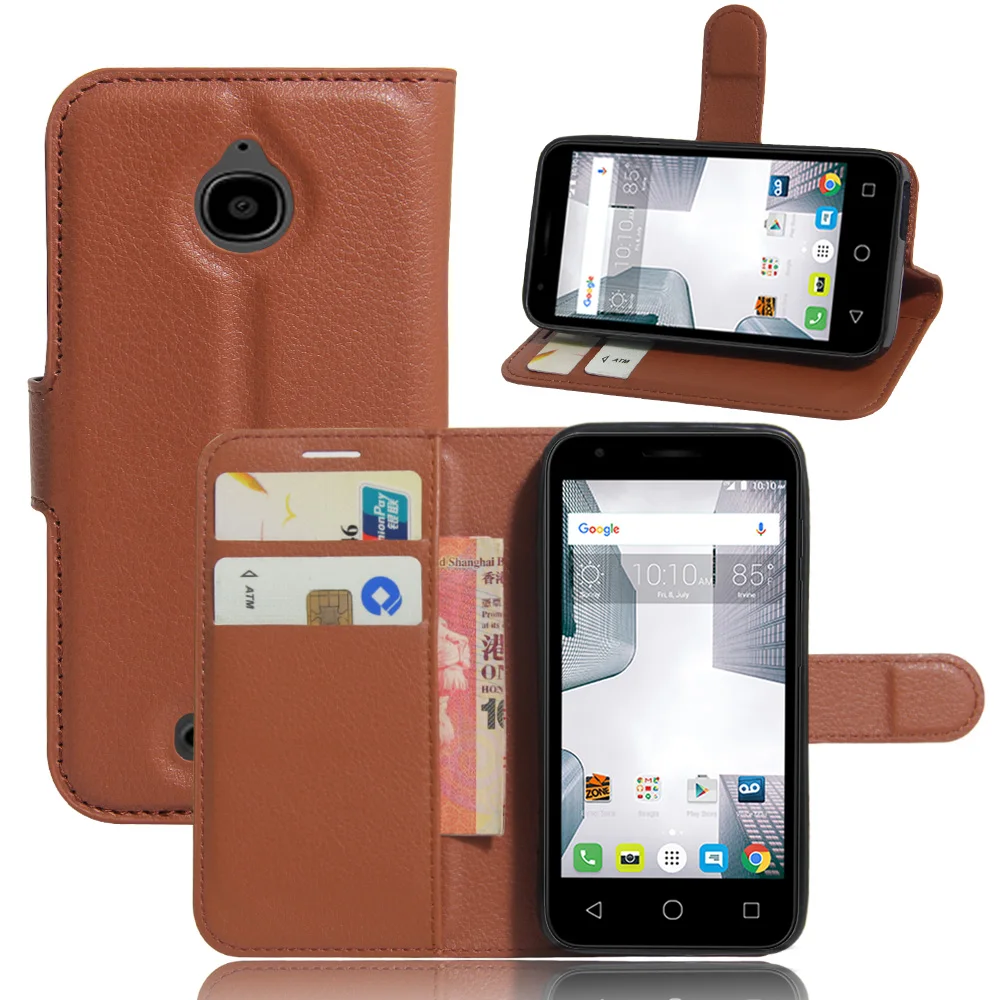 

YINGHUI Luxury Wallet PU Leather Flip Cover For Alcatel Dawn 5027 4G 4.5 Inch Phone Case Bags With Stand And Card Holder