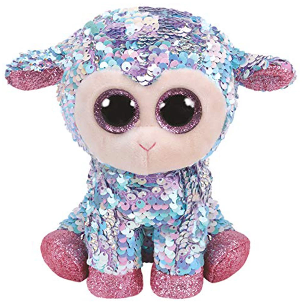 

Pyoopeo Ty Sequins Flippables 6" 15cm Tulip the Easter Lamb Plush Regular Stuffed Animal Sheep Collection Doll Toy