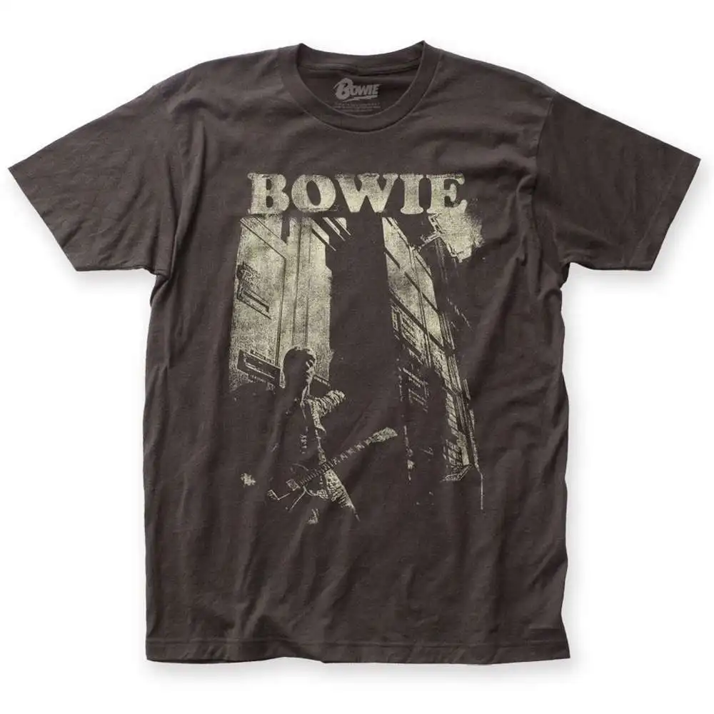 

Rock Heavy Metal Style Official Young David Bowie Guitar Vintage Distress photo T-shirt S M L XL 2XL Brand Clothing Men t shirt