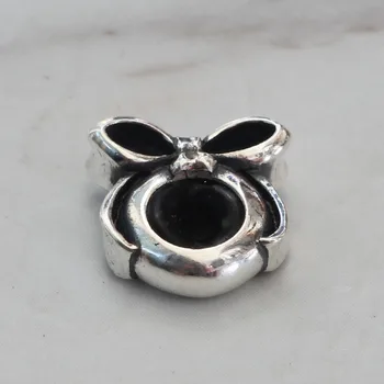 

Genuine 925 Sterling Silver Bow Spacer Stopper Charm Beads Fit European Troll 3 mm Bracelet Jewelry