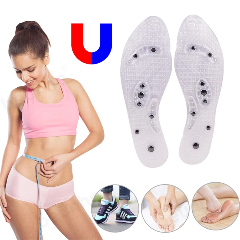 

Running Gel Magnetic Massage Feet Shoe Insoles Men Women Slimming Therapy Acupressure Insoles Absorption Pads orthopedic Insole