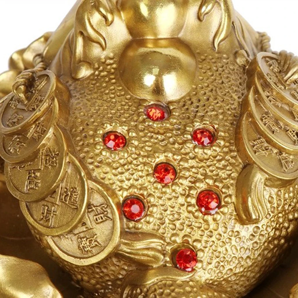 Chinese Lucky Money Gold 3 Legged Toad Frog Feng Shui Attach Wealth Charm Ancient Coins Hone Office Decor Golden Lucky Gifts