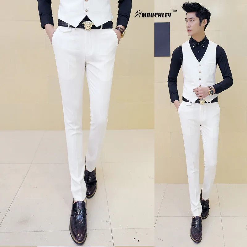 2017 Baru Mens Setelan Celana Pernikahan Slim Fit Celana 