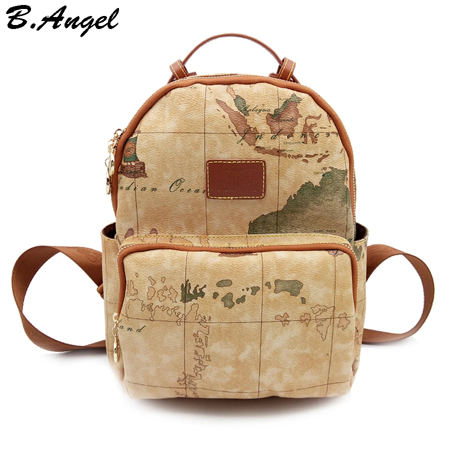 Buy High quality world map backpack women backpack