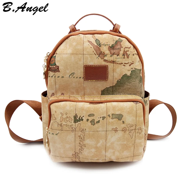 Buy High quality world map backpack women backpack