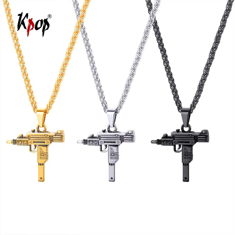 Buy Kpop UZI Gun Shaped Pendant Necklace Punk Jewelry