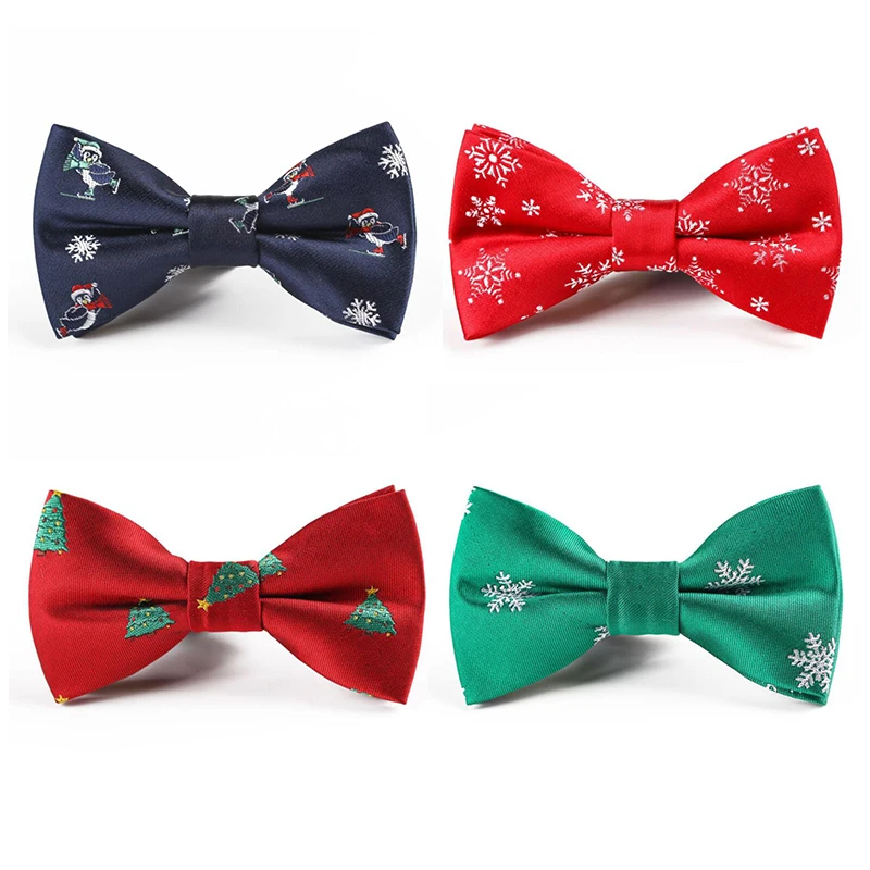 RBOCOTT/рождественские галстуки-бабочки для мальчиков, галстук-бабочка с рисунком снежинок, рождественской елки для детей, подарки для детей, красный, синий галстук-бабочка, Размер 9 см* 4,5 см
