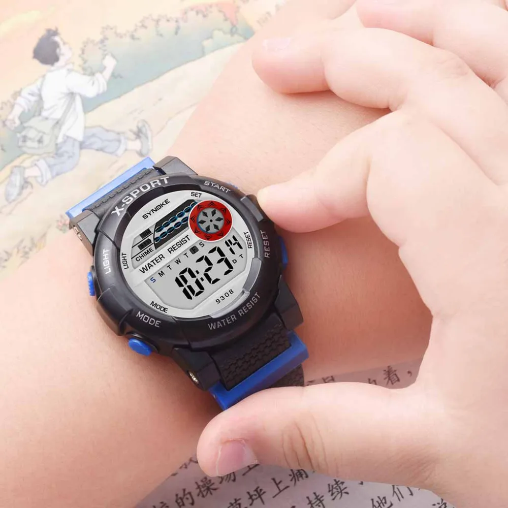 Новый список, часы детские Студенческие спортивные электронные часы модные девушки цифровые часы светящиеся водонепроницаемые montre garcon