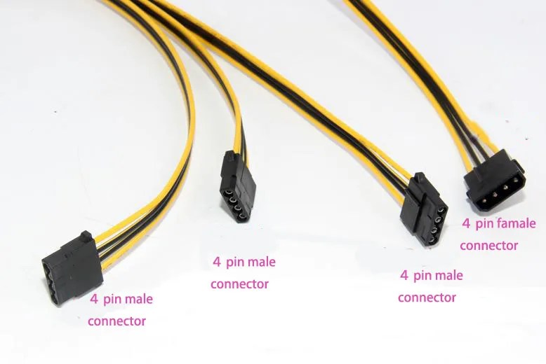 3* molex 70 см+ 30 см+ 25 см+ 30 см 16AWG Высокая спецификация Чистый медный Луженый провод для шахтерной соединительной линии