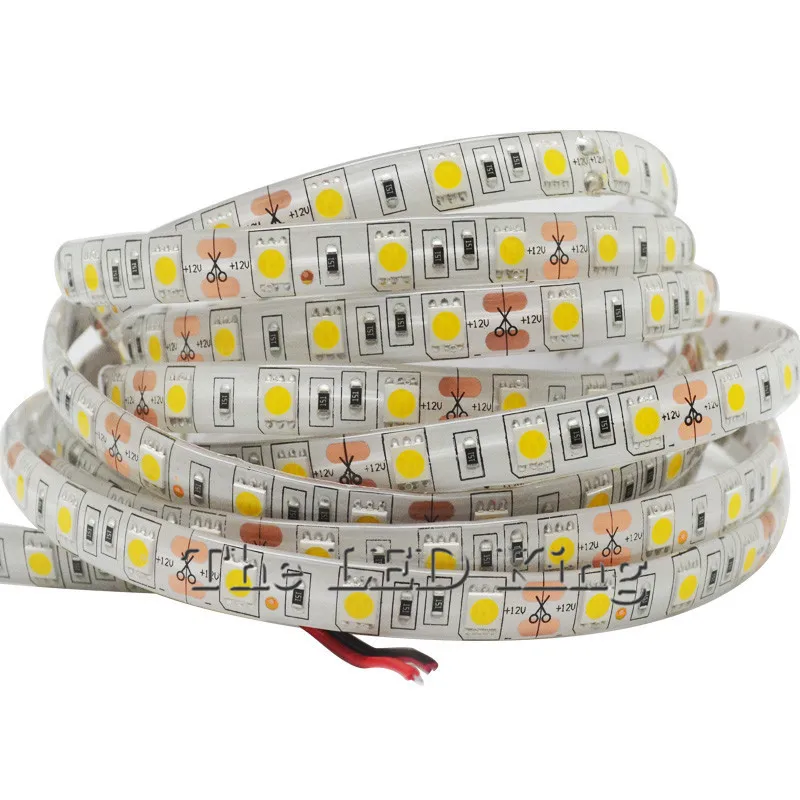 1 м 5 6 300 светодиодный SMD3528 светодиодная лента 12 В неводонепроницаемая Диодная RGB