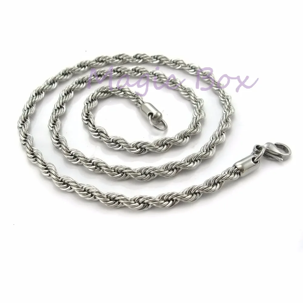 Stainless steel rope necklace 3.0mm fashion men necklace chain 50cm