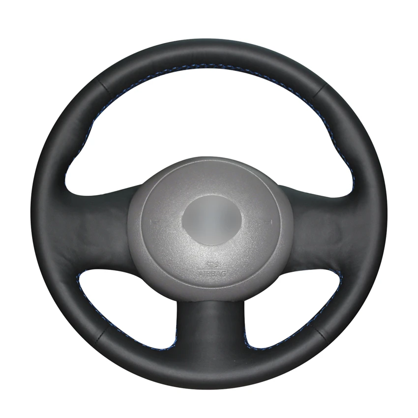Ручное шитье черный Искусственная кожа черного цвета из искусственной кожи Чехлы рулевого колеса автомобиля Обёрточная бумага для Nissan МАРТА Sunny, Versa 2013 Almera