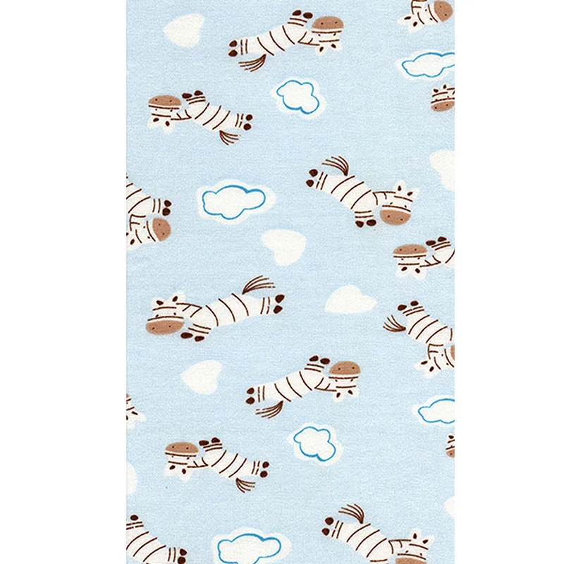 Crib Fitted Sheet Soft Breathable Baby Bed Mattress Cover Potector Cartoon Newborn Bedding For Crib - Цвет: Небесно-голубой