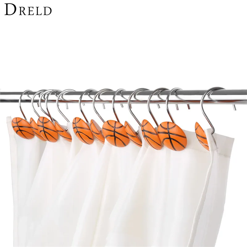 DRELD 12Pcs/set Shower Curtain Hook Drapery Valance Hanger Home Cafe