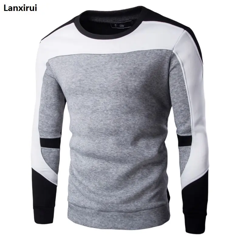 

Men Spring Autumn Winter Casual Patchwork Pullover Sweatrshirt Sweatshirt 2018 fashion boy male Sweatershirt sweat a homme