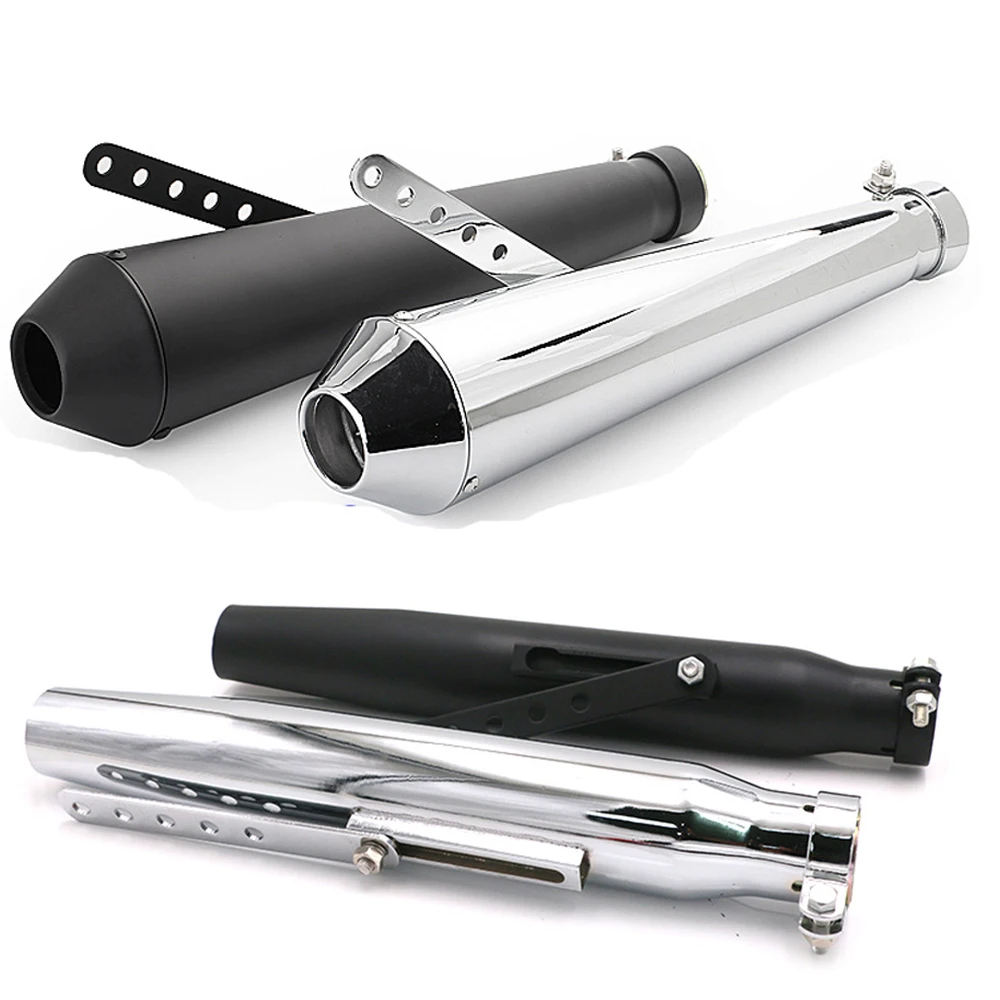 

Universal 39-46mm Retro Electroplating chrome Motorcycle Muffler Exhaust PipeSilencer For Harley Bobbers Honda CRF230F CRF150F